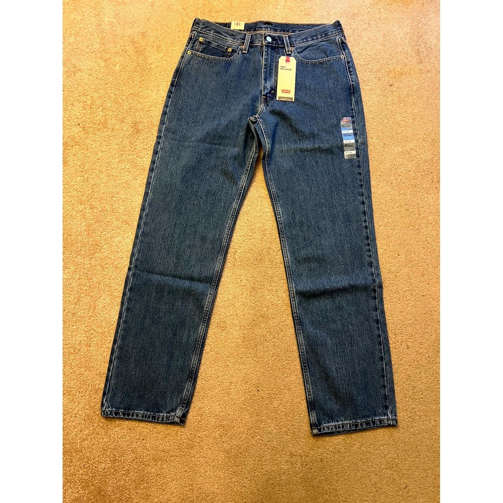 Levis 550 Jeans Mens 34x34 Blue Dark Wash Relaxed Fit Tapered High Rise Denim